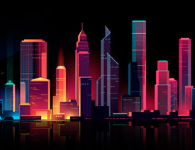 Photoshop结合AI制作绚丽的城市夜景插画教程详解