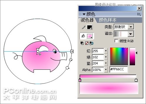 Flash制作有趣的亲嘴猪动画教程,PS教程,思缘教程网