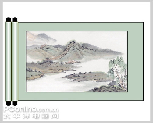 Flash制作一幅诗意的水墨卷轴展开的动画,PS教程,思缘教程网