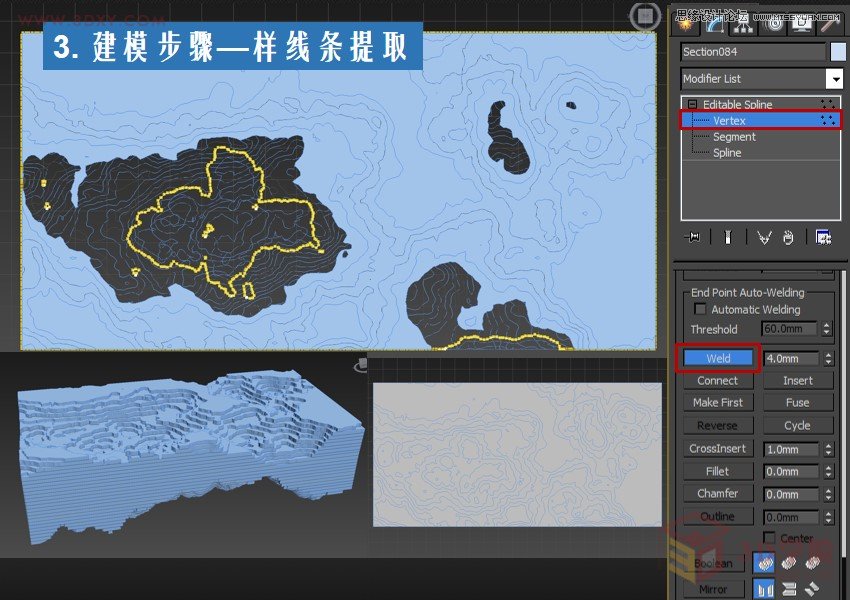 3ds Max详细解析海洋地形图造型桌建模,PS教程,思缘教程网