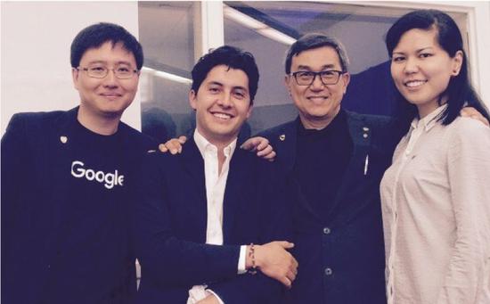 图|Clinicai 创始成员：黄君豪（左一）、Juan Carlos Guaqueta（左二）、沈锐华（右二）、Medina Baitemirova（右一）（：Clinicai）
