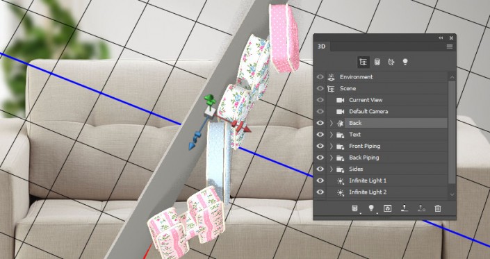 3D立体字：用PS制作沙发靠椅主题立体字,PS教程,思缘教程网