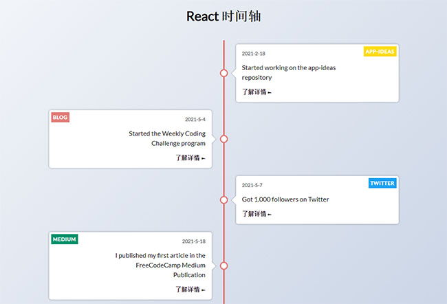 React Dom制作垂直时间轴布局