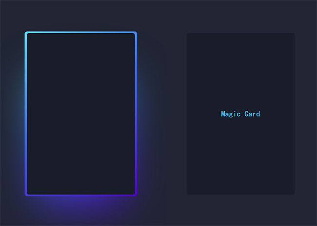 CSS3魔幻卡片发光点击消失特效