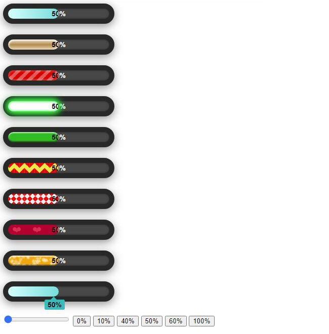 CSS3动感炫酷动画进度条插件