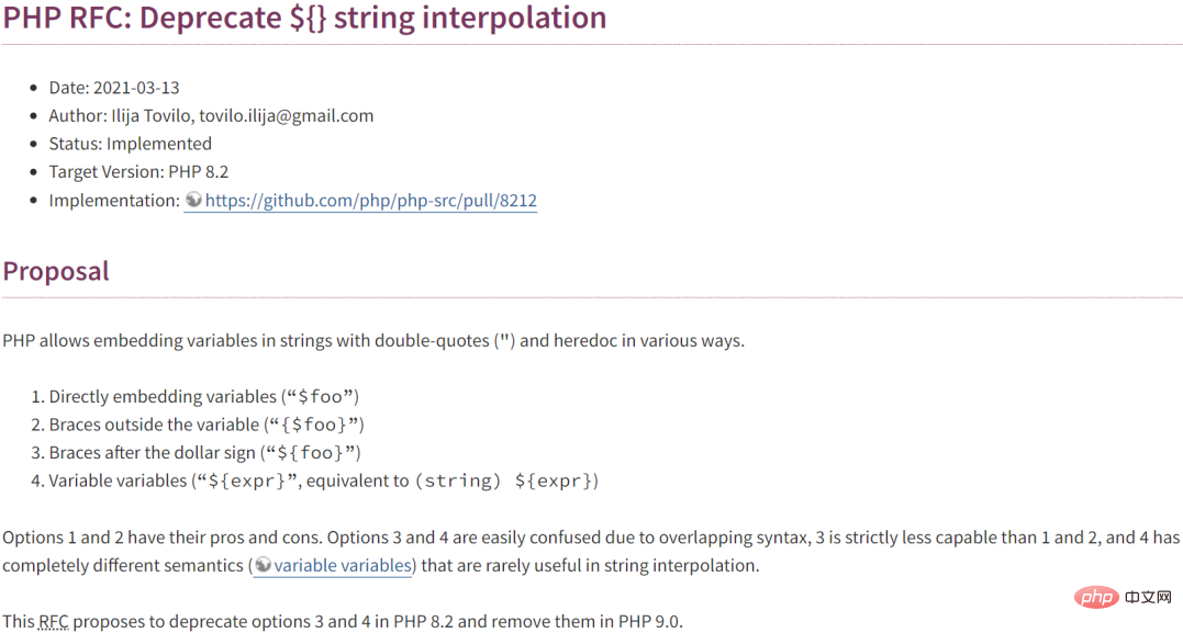 PHP8.2不再支持字符串中用${}插入变量了