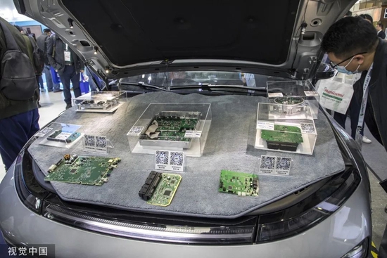 2021年4月，慕尼黑上海电子展中展出的汽车芯片