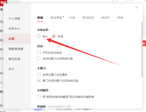 有道词典如何设置较大字体?有道词典设置较大字体的方法截图