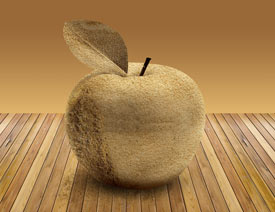 Photoshop设计创意合成沙子形态的苹果教程