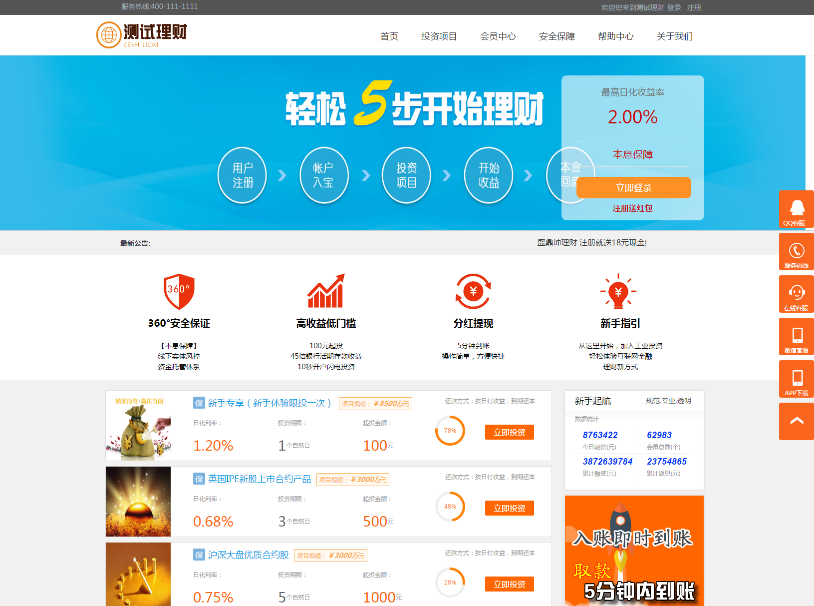 2018最新投资理财金融网站源码投资网站源码系统期货基金白银p2p