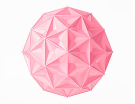 C4D制作粉色的多边形球体建模
